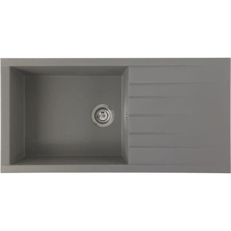 STRADOUR Evier a encastrer CUBE, en SMC GRIS BETON - 16,  1 bac, dim. 100 * 5...