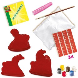 Moulage et peinture - SES CREATIVE - Hobby Pink - 3 chevaux - 3