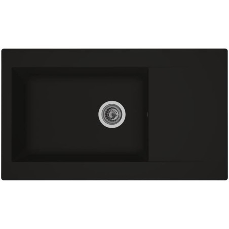 STRADOUR Evier cuisine a encastrer 1 grand bac + 1 égouttoir Einna - Résine -...