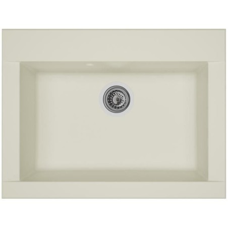 STRADOUR Evier cuisine a encastrer 1 bac sans égouttoir Hexo - Résine - 66 x ...
