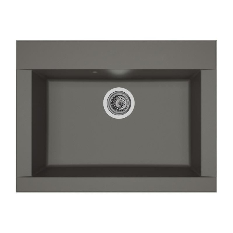 STRADOUR Evier cuisine a encastrer 1 bac sans égouttoir Hexo - Résine - 66 x ...