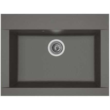STRADOUR Evier cuisine a encastrer 1 bac sans égouttoir Hexo - Résine - 66 x ...