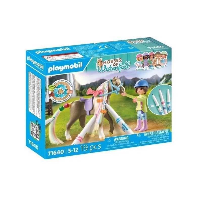 PLAYMOBIL 71640 Cavaliere avec criniere de cheval a colorier, Horses of Water...