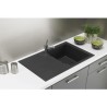 STRADOUR Evier cuisine a encastrer 1 bac + 1 égouttoir Aloa - Résine - 81 x 5...