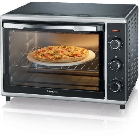 Mini Four chaleur SEVERIN TO2058 tournante 42 L, pierre a pizza et tournebroc...