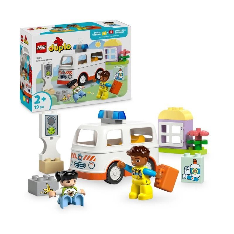 LEGO DUPLO 10447 L'ambulance et le chauffeur - Jouet interactif pour les enfa...