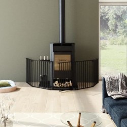 Barriere pare-feu de cheminée ou poele a bois 6 pans - 360 cm - Noir - NORDLI...