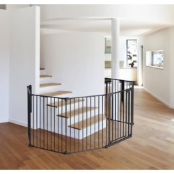 Barriere pare-feu de cheminée ou poele a bois 6 pans - 360 cm - Noir - NORDLI...