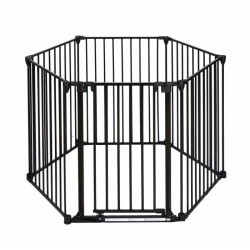 Barriere pare-feu de cheminée ou poele a bois 6 pans - 360 cm - Noir - NORDLI...