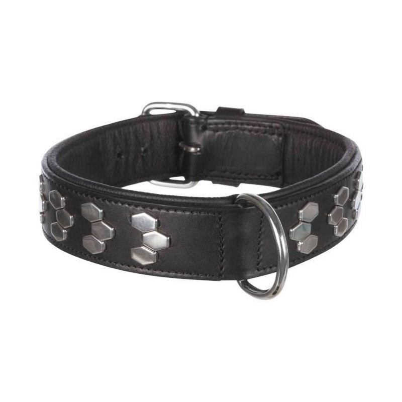 Active collier TRIXIE - Design stylisé - Cuir - Taille L - 45–55 cm -  Noir