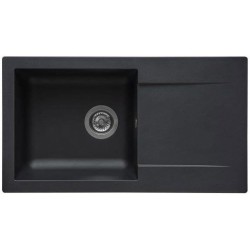 STRADOUR Evier a encastrer EINNA, en SMC NOIR PAILLETE - 06,  1 bac, dim. 78 ...