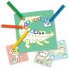 Kit 3 en 1 Peinture au doigt, coloriage et formes autocollantes SES
