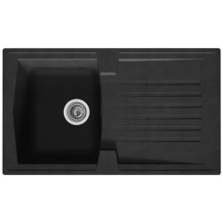 STRADOUR Evier cuisine a encastrer 1 bac + 1 égouttoir Arena - Résine - 86 x ...