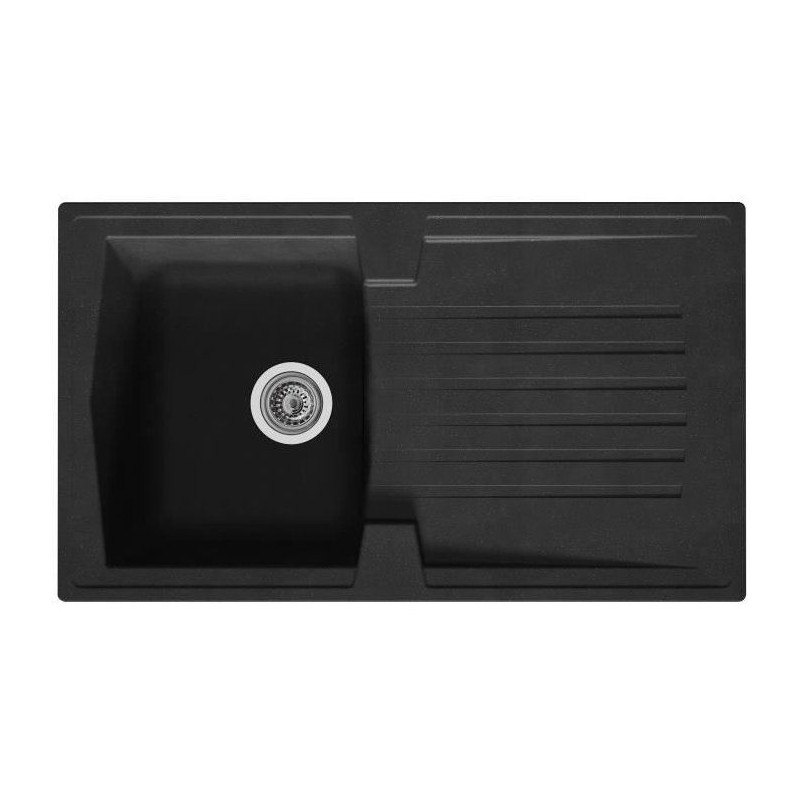 STRADOUR Evier cuisine a encastrer 1 bac + 1 égouttoir Arena - Résine - 86 x ...