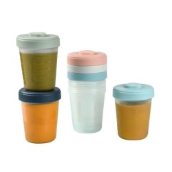 BÉABA - Lot 6 Portions Clip - 2eme Age - 250ml - 100% Hermetique - Empilables