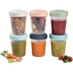 BÉABA - Lot 6 Portions Clip - 2eme Age - 250ml - 100% Hermetique - Empilables