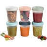 BÉABA - Lot 6 Portions Clip - 2eme Age - 250ml - 100% Hermetique - Empilables