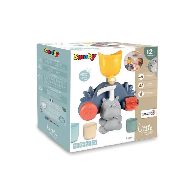 Jouet de bain Smoby Little Smoby Hippo - Toboggan et roues pour bébé de 18 mo...