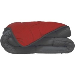 HUDSON - Couette Légere Microfibre - 200gr/m2 - Gris & Rouge - 140 x 200 cm