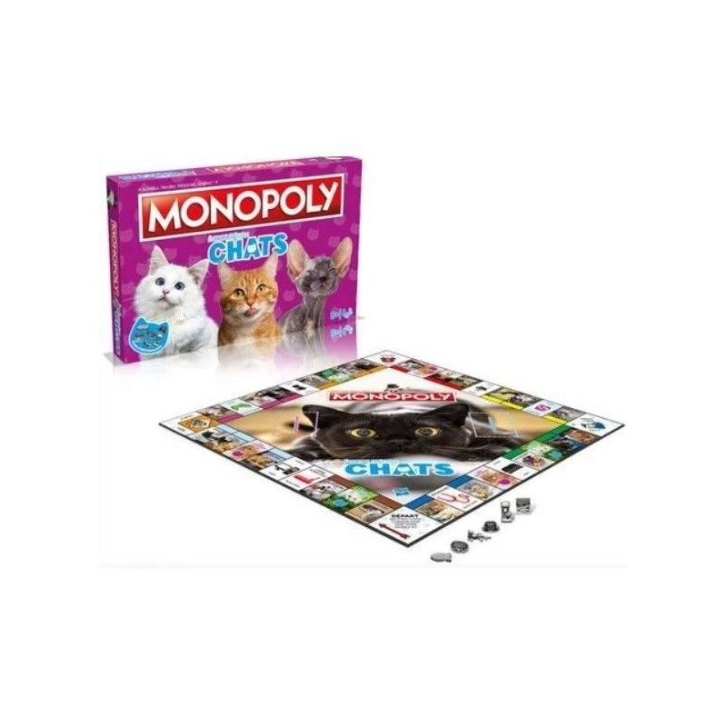 Monopoly Chats - Jeu de société - WINNING MOVES - Monopoly mettant en vedette...