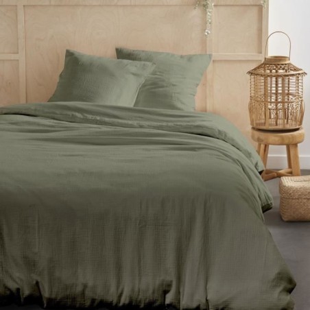 Parure de lit - TODAY - 123328 - 2 personnes - 240x220cm - Gaze de coton unie...