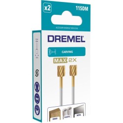 Lot de 2 fraises acier haute longévité Dremel Max 115 - ø 7,8mm cylindrique