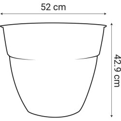 Pot de fleurs - EDA - Osaka - 56,8 L - Ø 50 cm x 42,9 cm - Gris anthracite