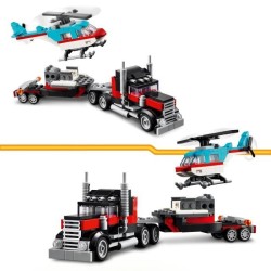 LEGO 31146 Creator 3en1 Le Camion Remorque avec Hélicoptere, Jouet d'Hélicopt...