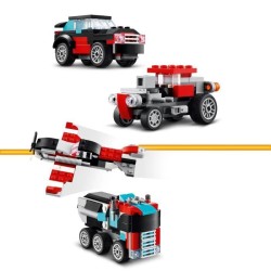LEGO 31146 Creator 3en1 Le Camion Remorque avec Hélicoptere, Jouet d'Hélicopt...