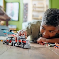 LEGO 31146 Creator 3en1 Le Camion Remorque avec Hélicoptere, Jouet d'Hélicopt...