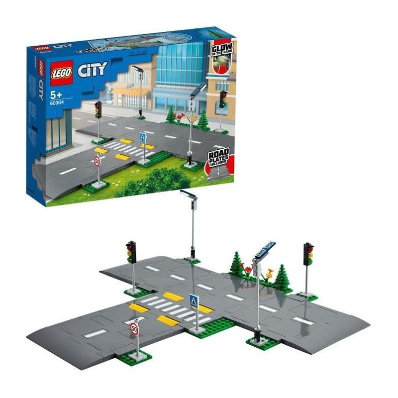 LEGO City 60304 Intersection a assembler, Jeu construction ville avec panneau...