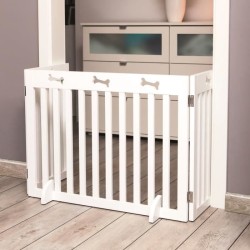 TRIXIE Barriere de sécurité ajustable - 3 pieces - 60/160 x61 cm - Blanc - Po...