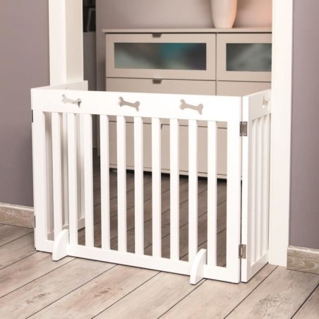 TRIXIE Barriere de sécurité ajustable - 3 pieces - 60/160 x61 cm - Blanc - Po...