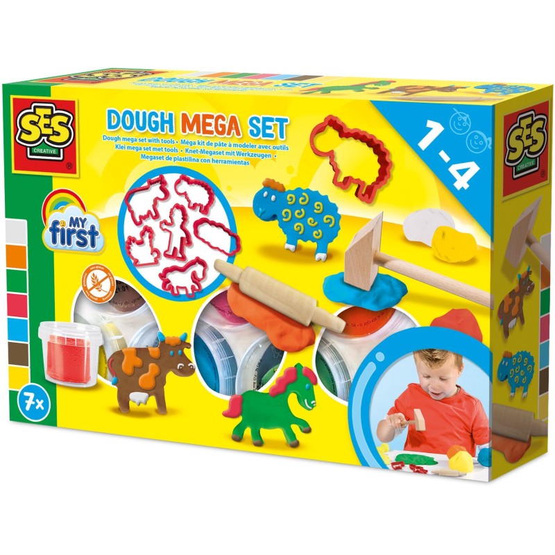 Méga kit de pâte a modeler avec outils - SES CREAVITE - My first -