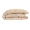 CALGARY - Couette Chaude Microfibre 400gr/m² - Gris et Marron - 140 x 200 cm
