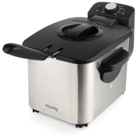 Friteuse HKoeNIG - DFX500 - Jusqu'a 4 personnes - Capacité 3L - 2200W - Panie...