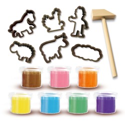 Kit de pâte a modeler géant écologique (7x90 g avec outils) - SES