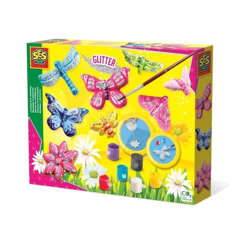 Moulage et peinture - SES CREATIVE - Papillon et paillettes - Figurines en pl...