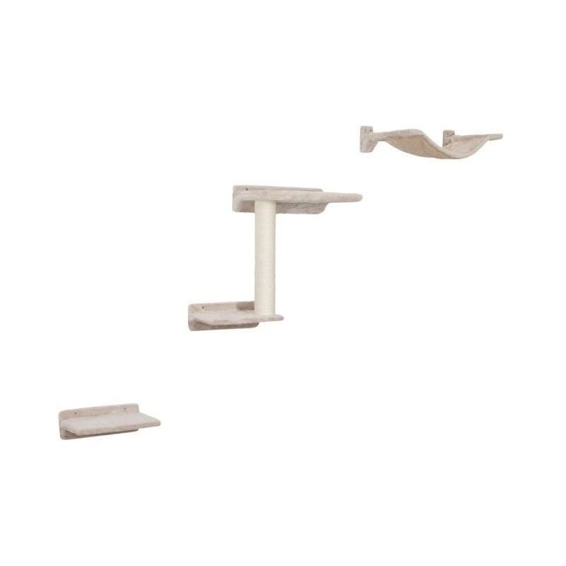 Mur d'escalade pour chat - KERBL - Zugspitze - 5 pieces - Sisal - Tissu rembo...