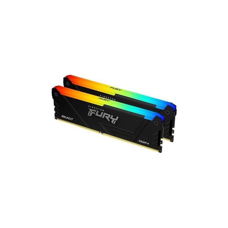 Mémoire RAM - KINGSTON - FURY Beast - RGB - 16 Go (2 x 8 Go) - DDR4 - 3600 MH...