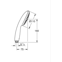 Pommeau de douche - GROHE Vitalio Start 110 27940001 - 1 jet Pluie - Economie...