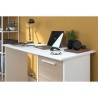 Bureau droit ESSENTIEL - 3 tiroirs - Décor chene et blanc - L 121,2 x P 55 x ...