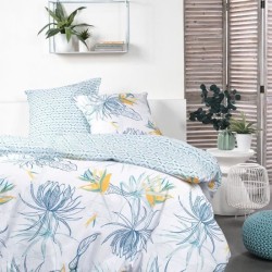 Parure de lit - TODAY - Sunshine - 2 personnes - 260x240cm - Coton - Motifs f...