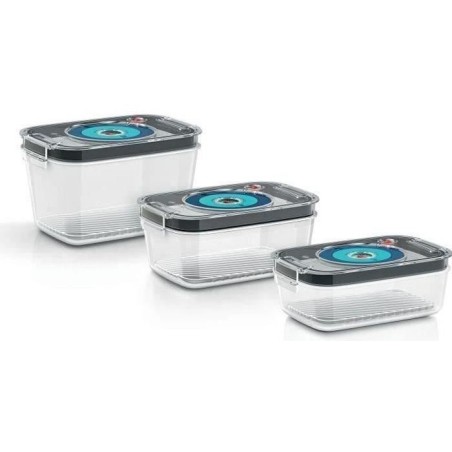 BOSCH - 3 boites de conservation sous vide hermétiques : 0,7L, 1,0L et 1,5L -...