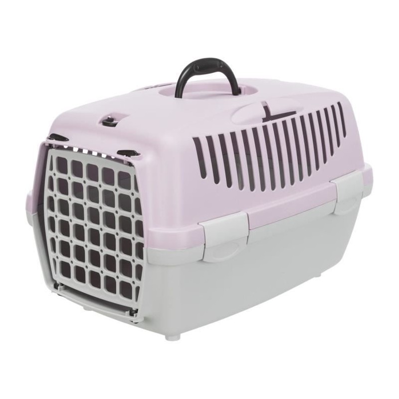 TRIXIE Box de transport Capri 2 - XS–S - 37 x 34 x 55 cm - Gris clair et mauv...