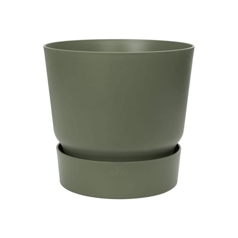 ELHO Pot de fleurs rond Greenville 30 - Extérieur - Ø 29,5 x H 27,8 cm - Vert...