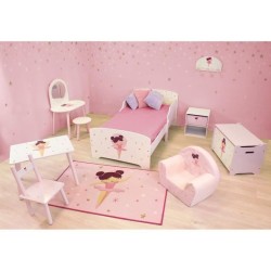 Tapis - FUN HOUSE - Danseuse Ballerine - 120 x 80 cm - Rose - Rectangulaire -...