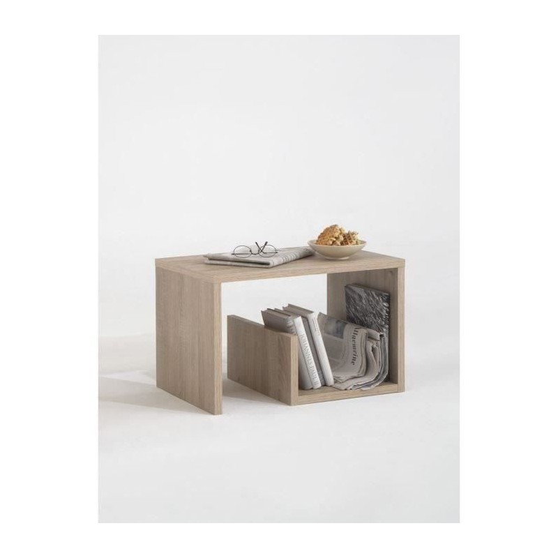 Table basse - Mélamine - Décor chene - L59 x H38 x P36 cm - Fabriqué en Allem...
