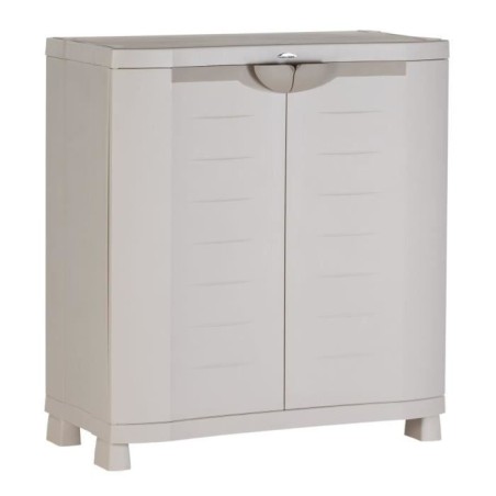 Armoire basse de rangement en résine PLASTIKEN - 2 grandes étageres - l 90 x ...