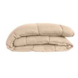 CALGARY - Couette Chaude Microfibre 400gr/m² - Beige Galet & Vert Lac- 140 x ...